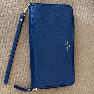 Kate Spade Navy Leather Wristlet